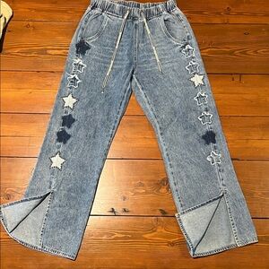 One Teaspoon - Star Stud Jeans - Tie Elastic Waist - Size XS or 2